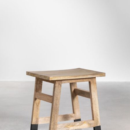 Sgabello basso in legno di mango Pid