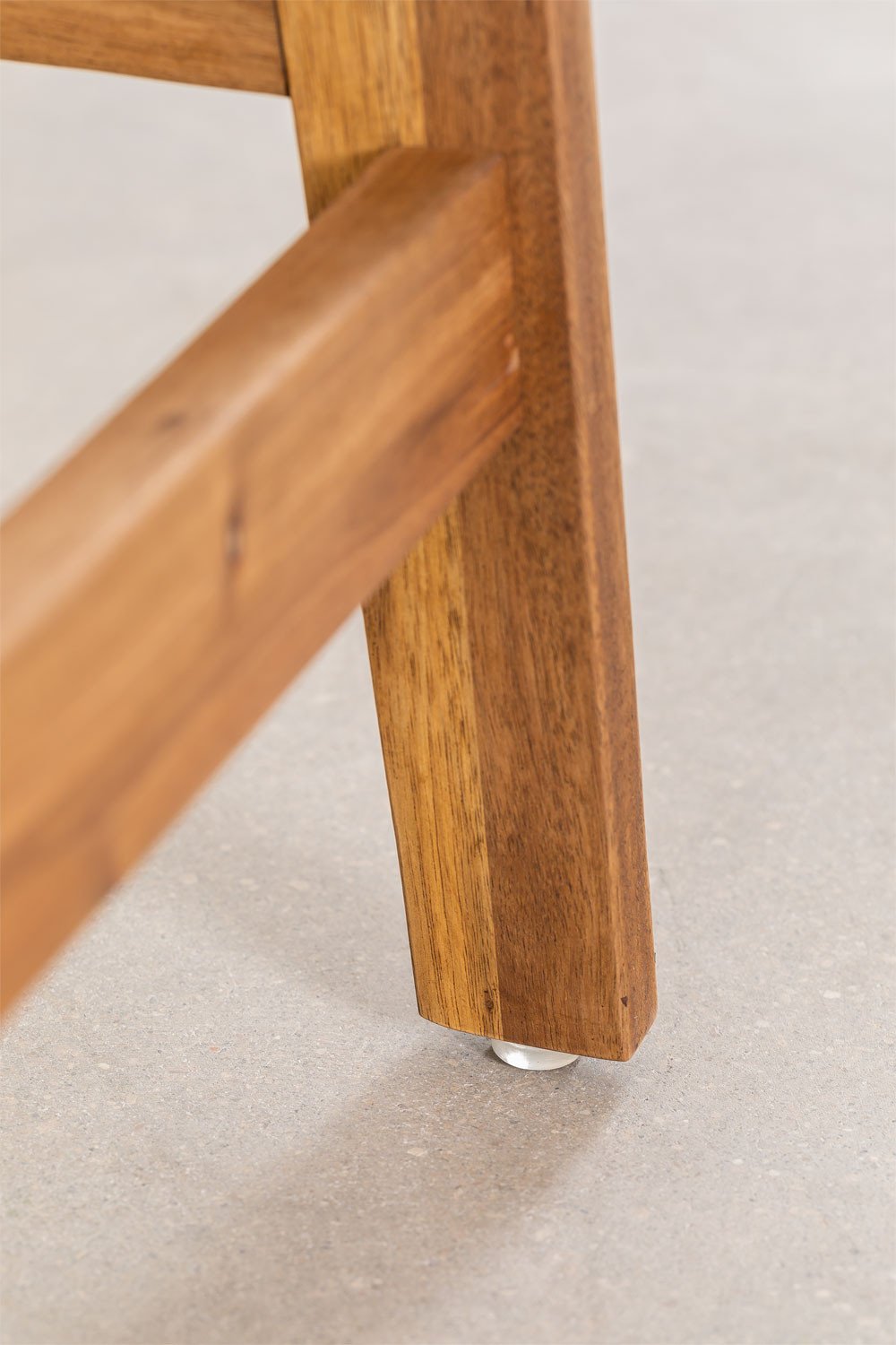 Sgabello alto da giardino 65 cm in legno di acacia e corda intrecciata Tenay