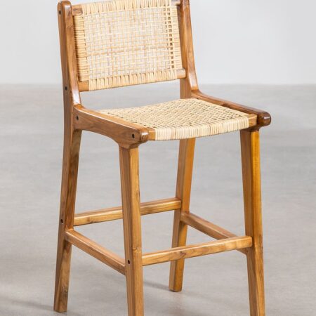 Sgabello alto da giardino in legno di teak Catua ↑61 cm