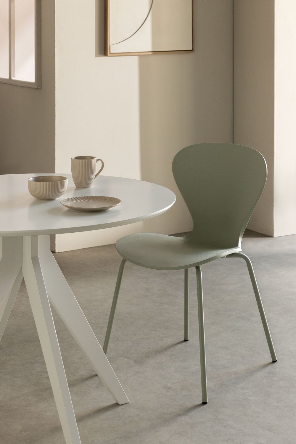 Confezione da 4 sedie da pranzo impilabili Uit Colors