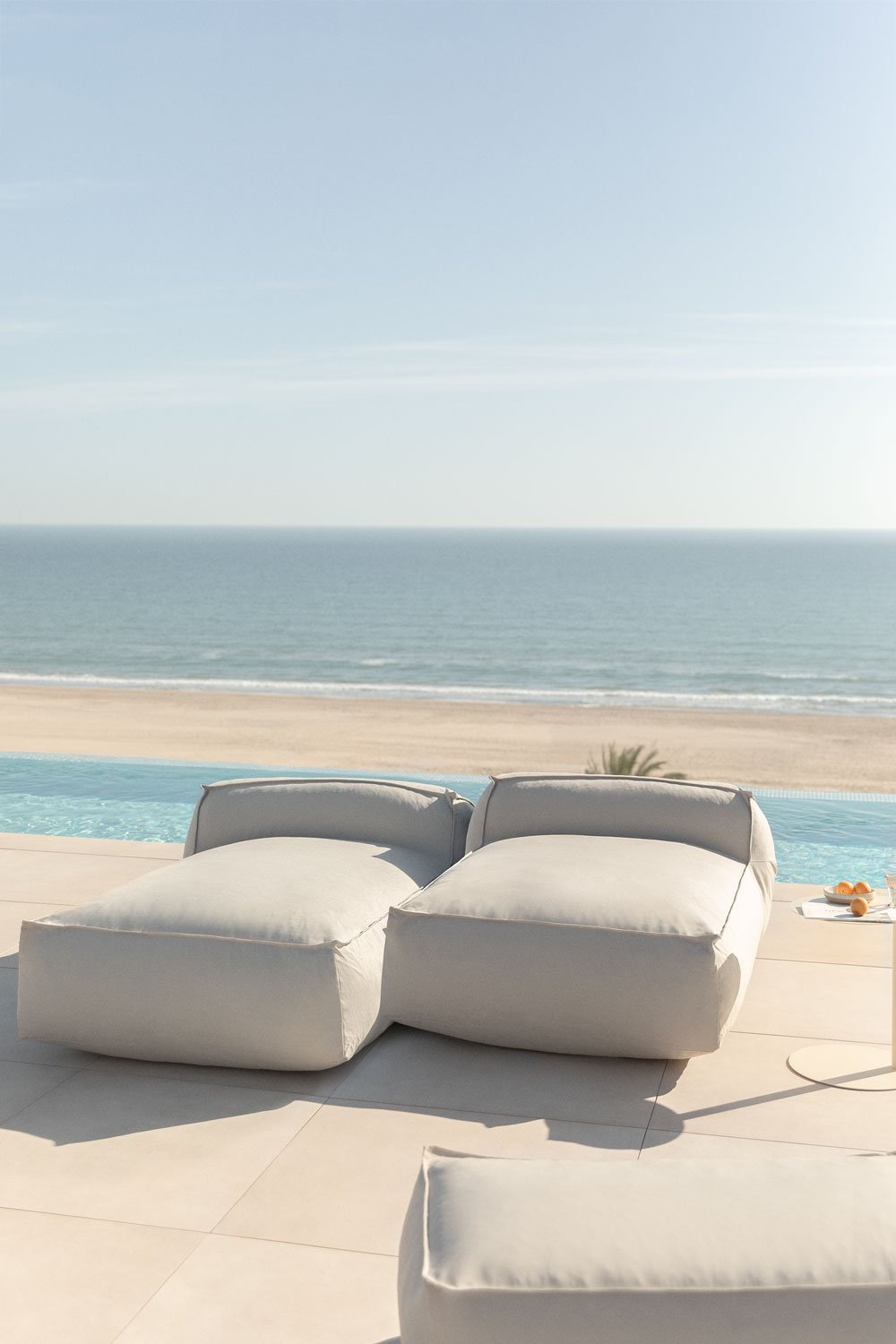 Divano Chaise Longue Modulare in 2 Pezzi per Giardino Dojans