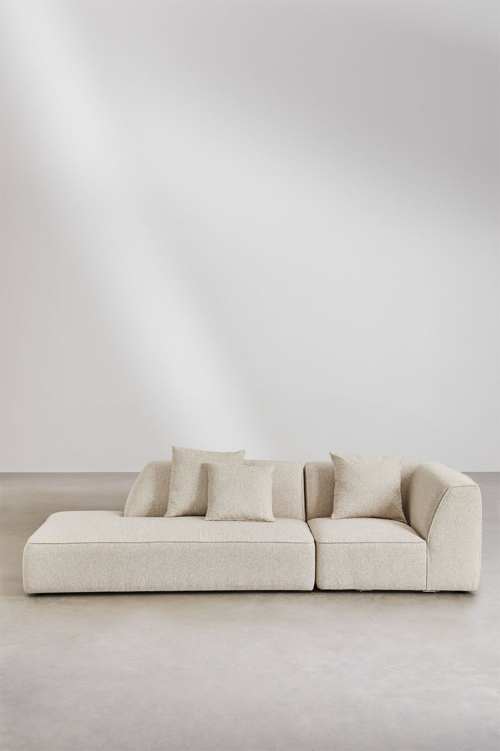 Divano modulare angolare a 2 pezzi con chaise longue sinistra rivestito Cardea