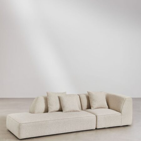 Divano modulare angolare a 2 pezzi con chaise longue sinistra rivestito Cardea