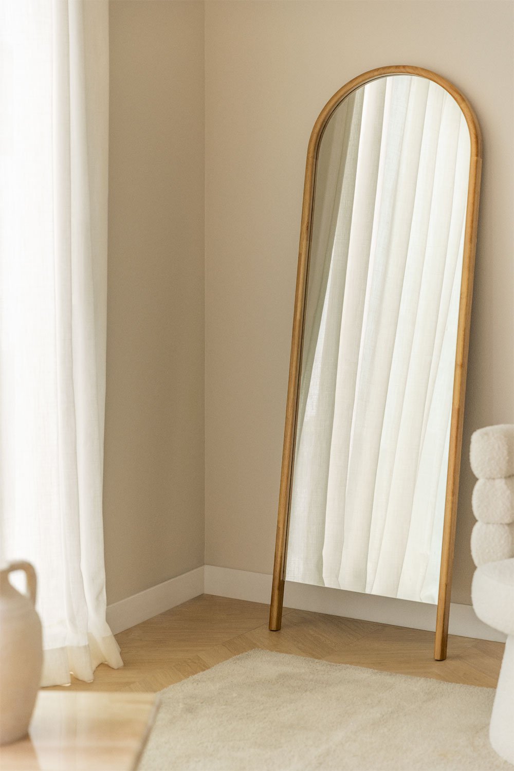 Specchio da parete (178 x 58 cm) in legno di rovere Ovidia
