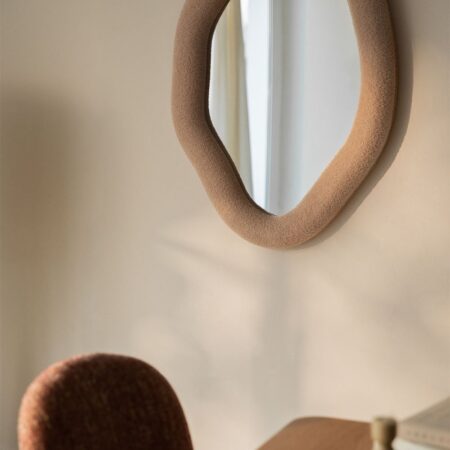 Specchio da parete 70x100 cm in shearling Ceniro