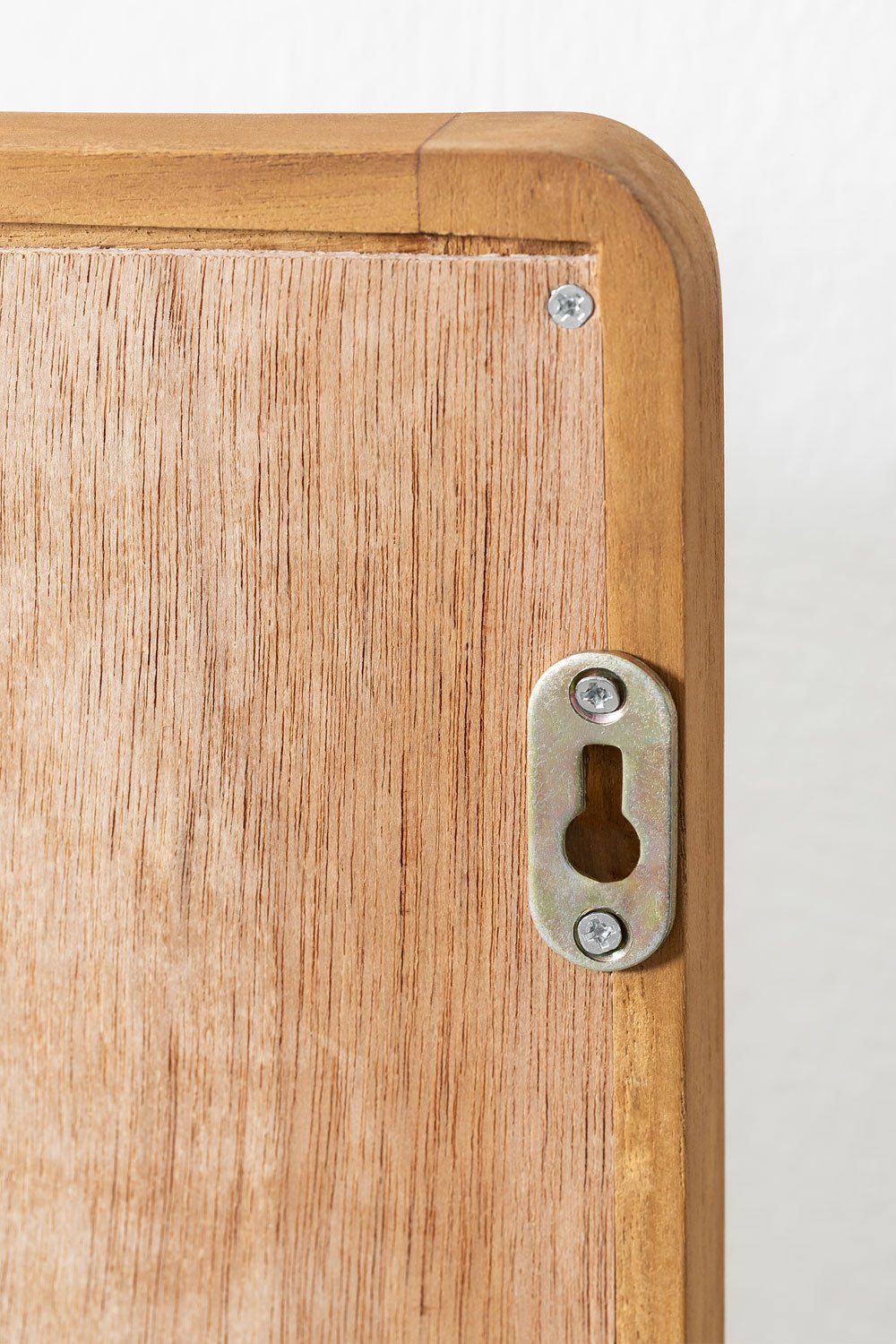 Specchio da parete con mensola in legno di teak (50x70 cm) Mazure