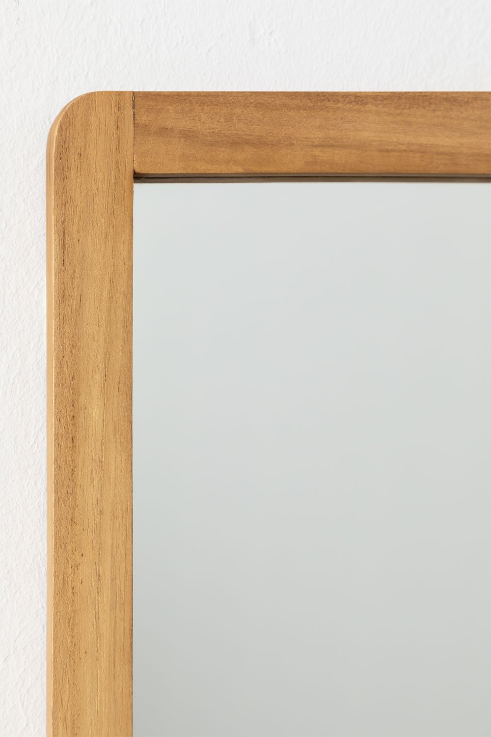 Specchio da parete con mensola in legno di teak (50x70 cm) Mazure