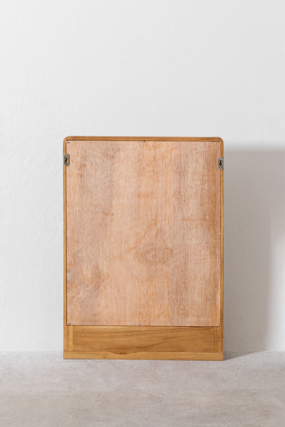 Specchio da parete con mensola in legno di teak (50x70 cm) Mazure