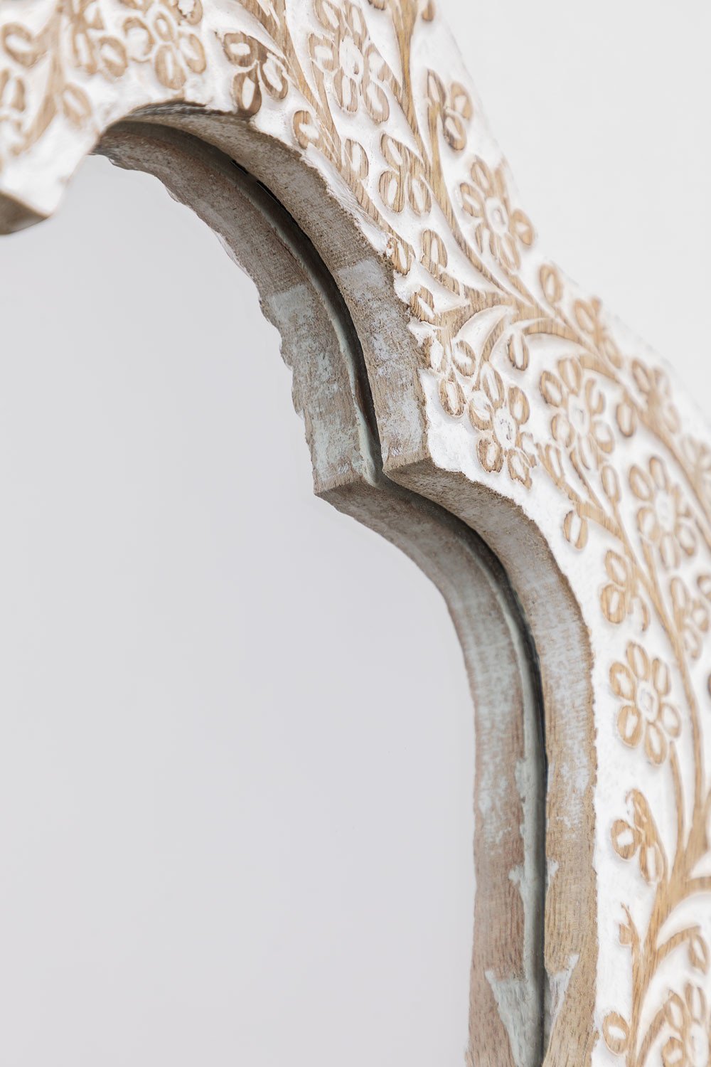 Specchio da parete in legno di mango Hamsa