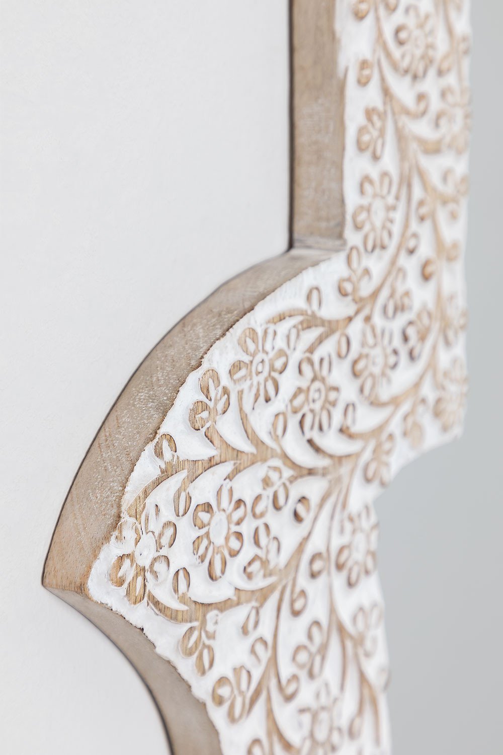 Specchio da parete in legno di mango Hamsa