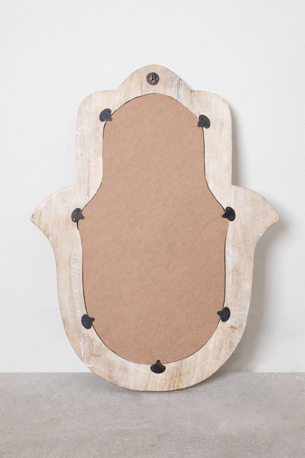 Specchio da parete in legno di mango Hamsa