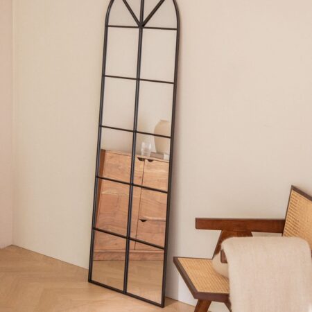 Specchio da parete in metallo effetto finestra (60x180 cm) Paola