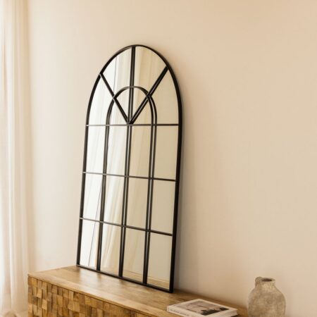 Specchio da parete effetto finestra in metallo Paola (90x135 cm)