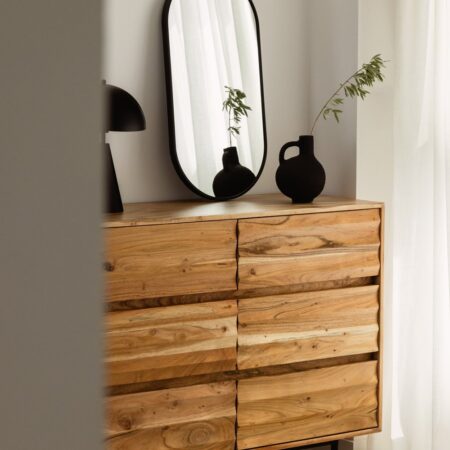 Specchio da parete ovale in alluminio (35x70 cm) Elbert