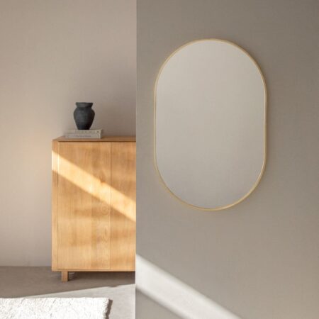 Specchio da parete ovale in alluminio (60x90 cm) Draves