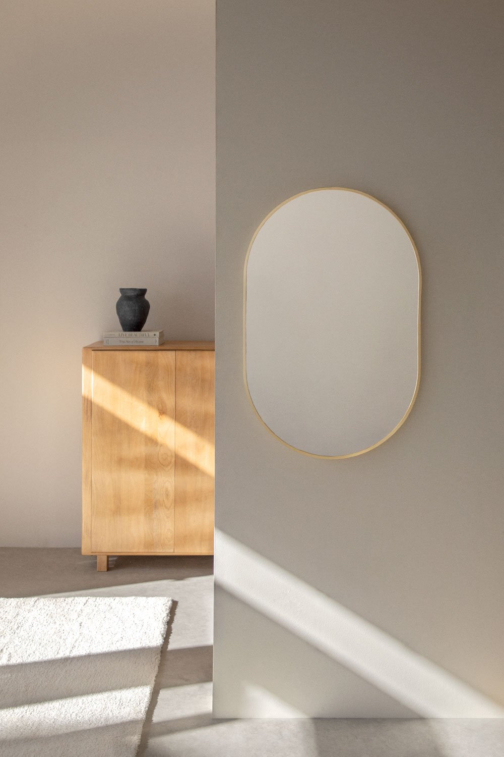 Specchio da parete ovale in alluminio (60x90 cm) Draves
