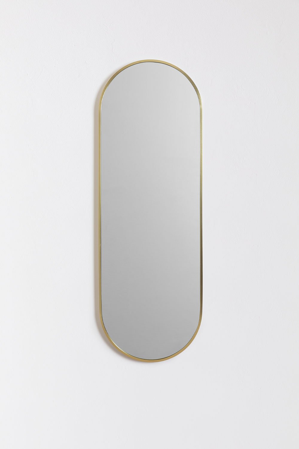 Specchio da parete ovale in metallo Elsie Gold