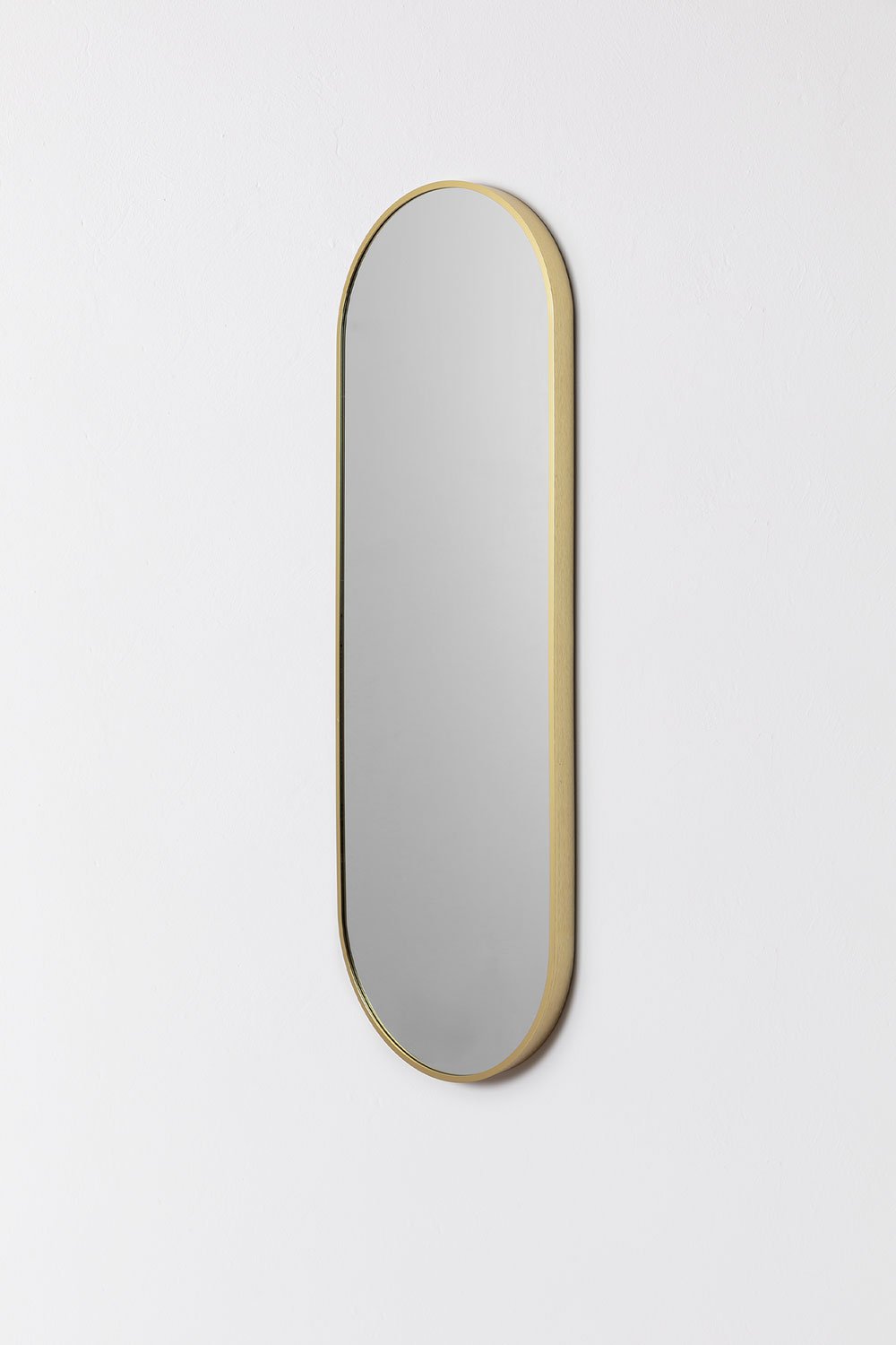 Specchio da parete ovale in metallo Elsie Gold