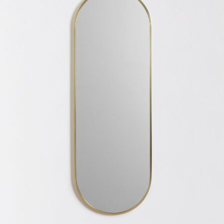Specchio da parete ovale in metallo Elsie Gold