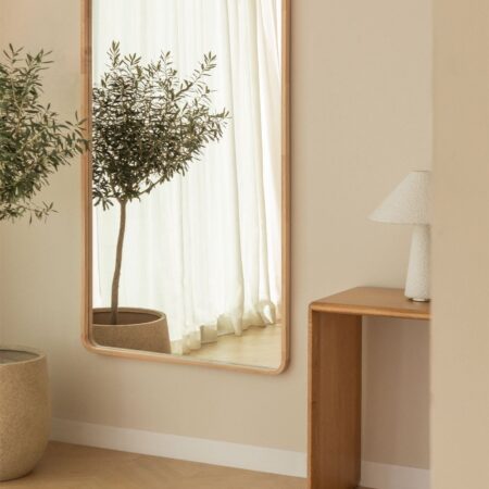 Specchio da parete rettangolare 90x170 cm in legno di rovere Ornella