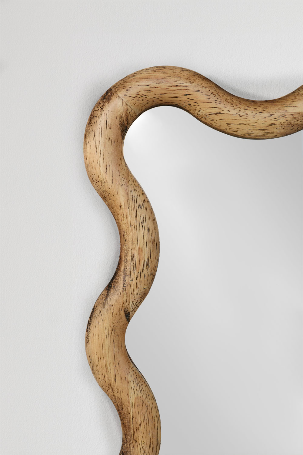 Specchio da parete rettangolare (55 x 40 cm) in legno di rovere Tilore