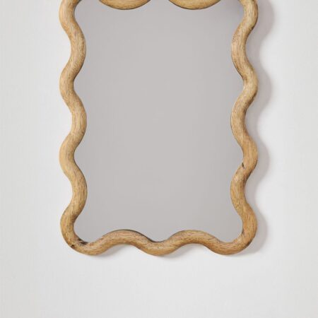 Specchio da parete rettangolare (55 x 40 cm) in legno di rovere Tilore