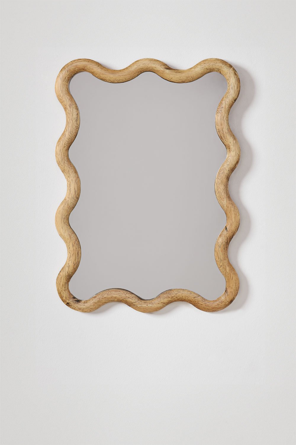 Specchio da parete rettangolare (55 x 40 cm) in legno di rovere Tilore