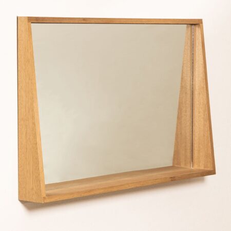 Specchio da Parete Rettangolare con Mensola in MDF (50x80 cm) Nurah