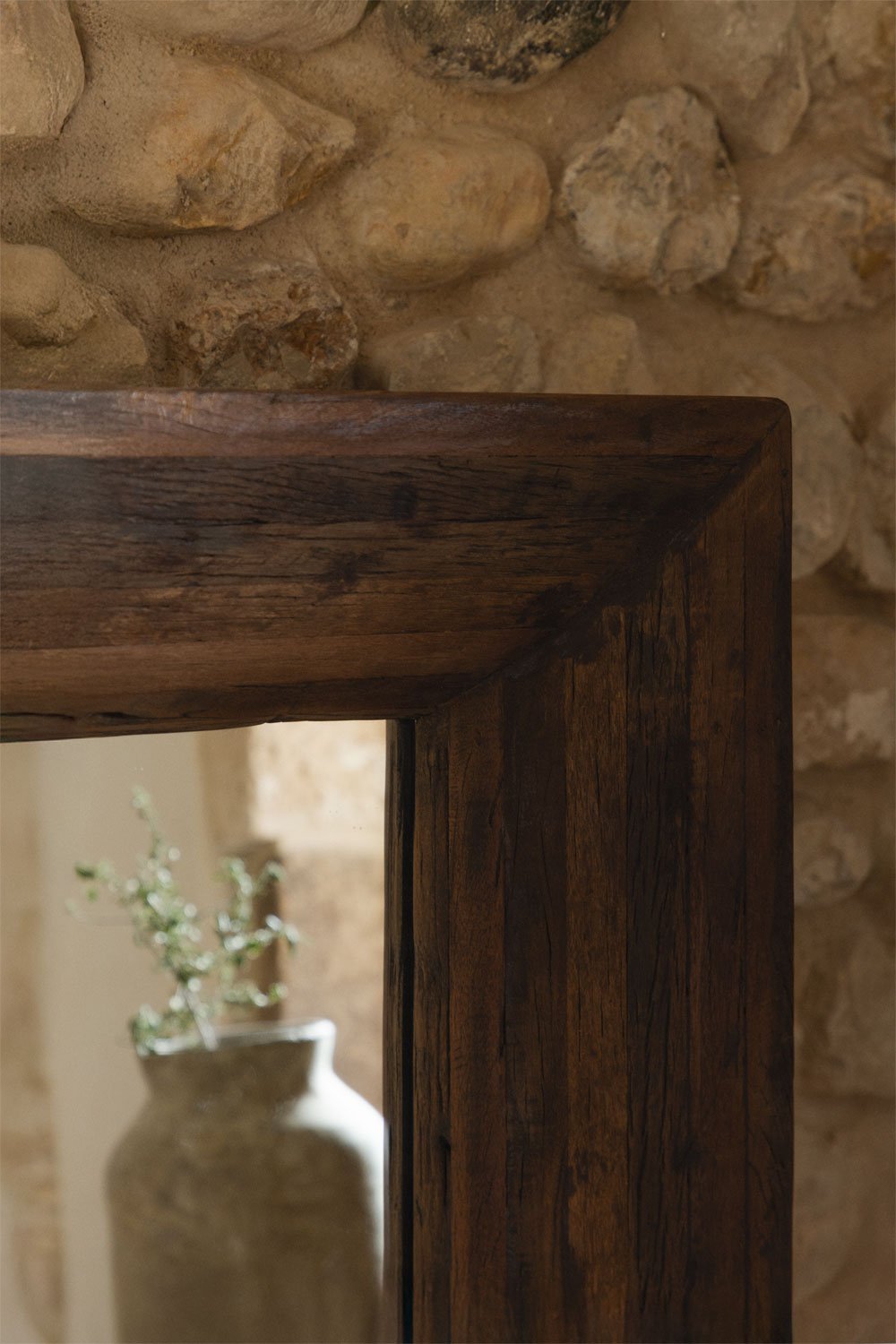 Specchio da parete rettangolare Juvira in legno riciclato