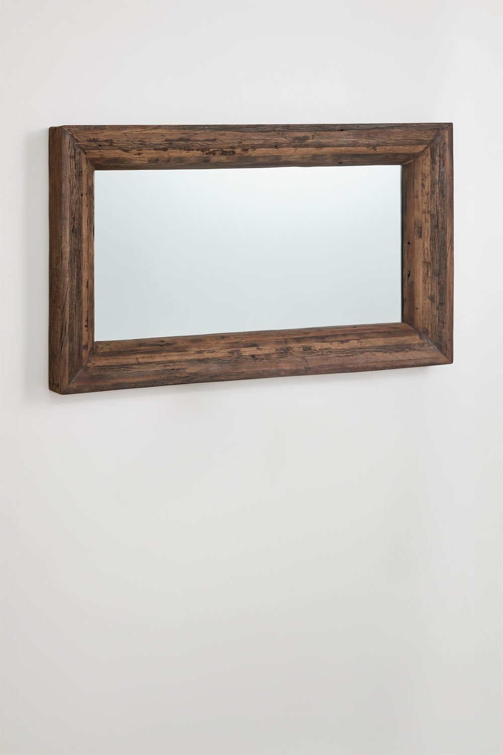 Specchio da parete rettangolare Juvira in legno riciclato