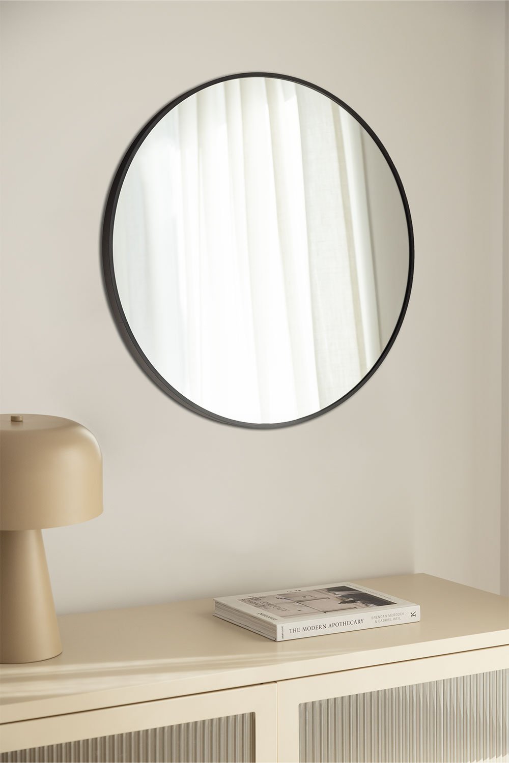 Specchio da parete rotondo in alluminio Oreste Ø60 cm