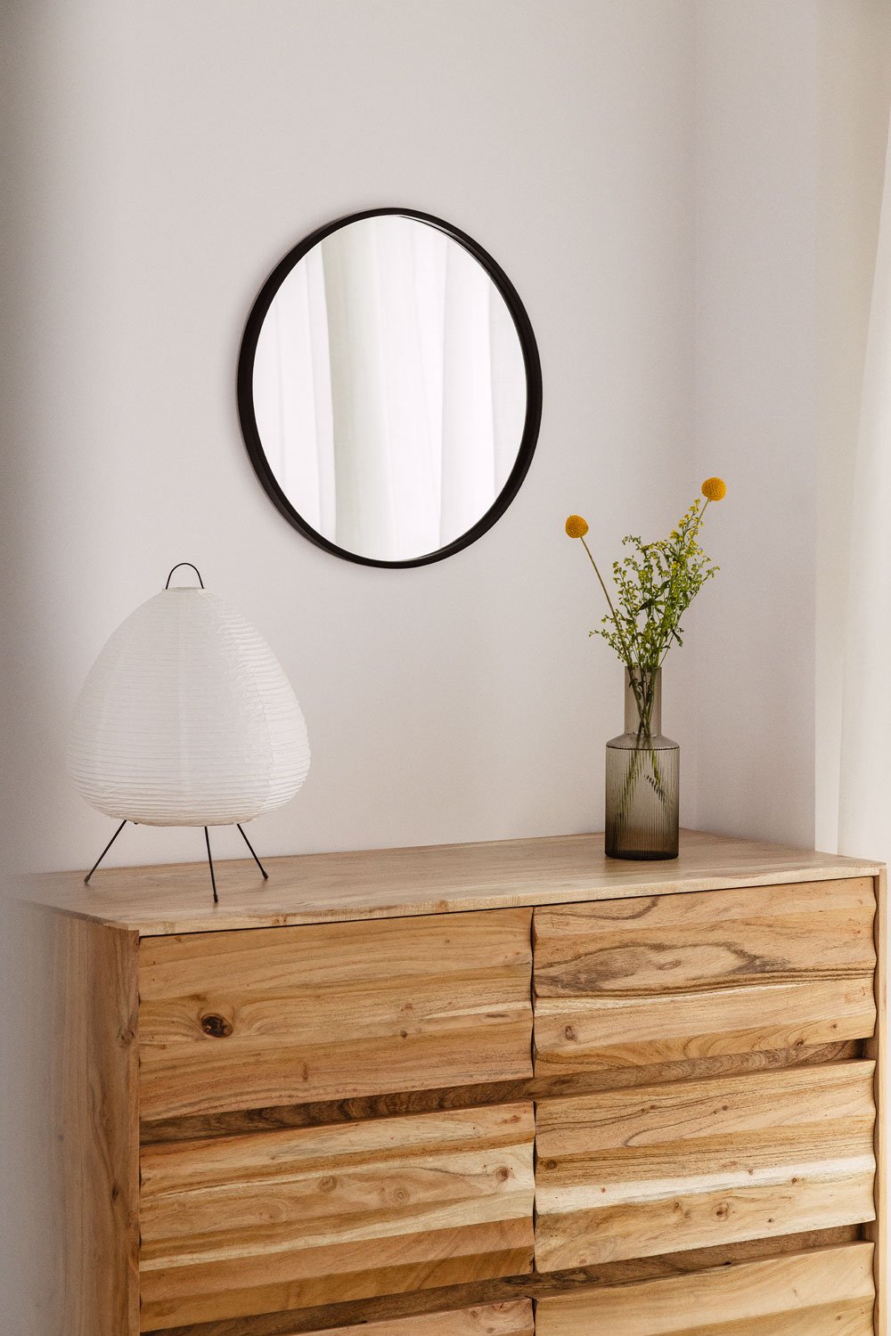 Specchio da parete rotondo in ferro (Ø45 cm) Oliverton