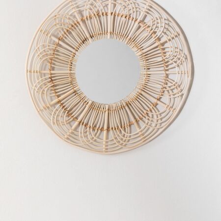 Specchio da parete rotondo in rattan (Ø60 cm) Corent
