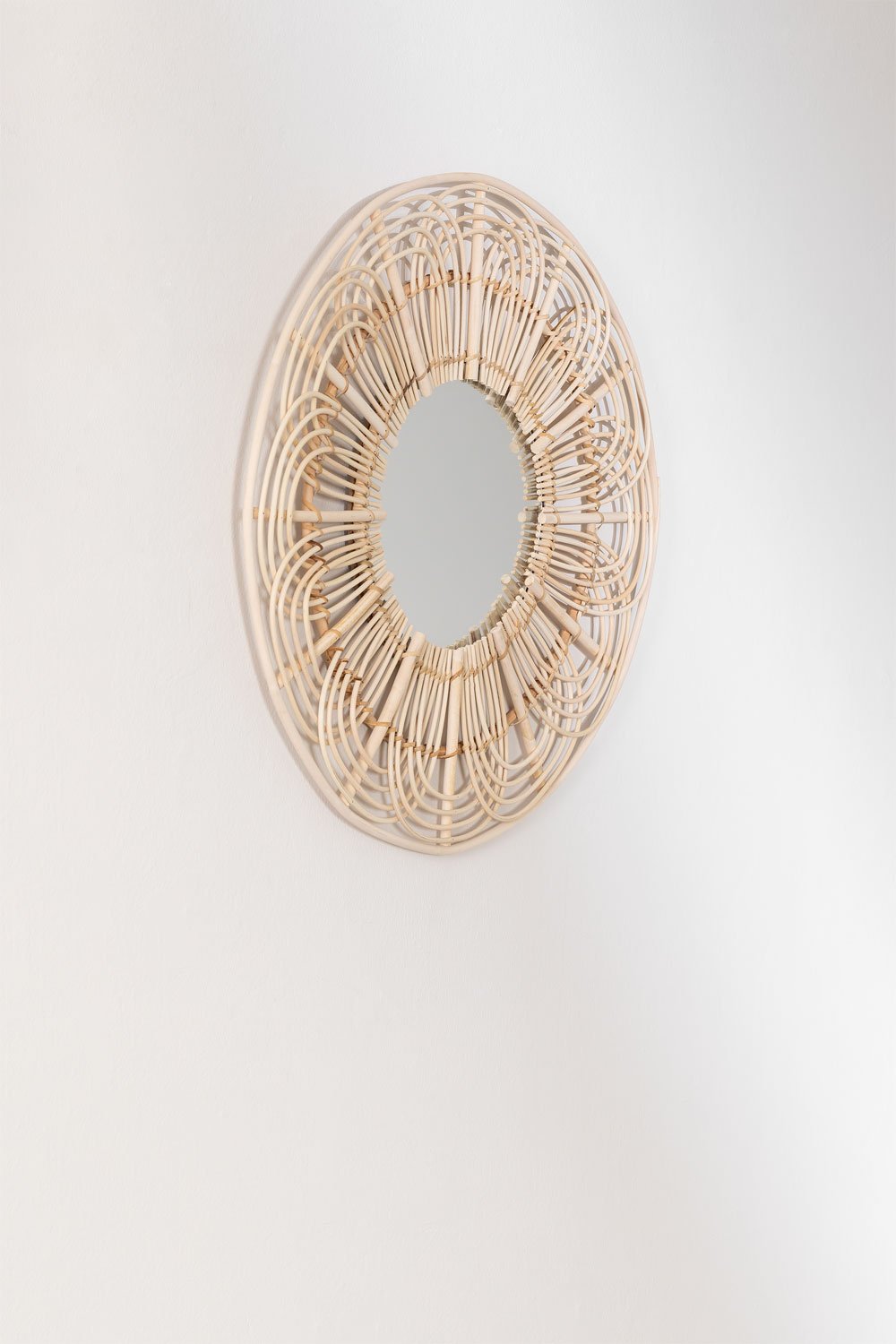 Specchio da parete rotondo in rattan (Ø60 cm) Corent
