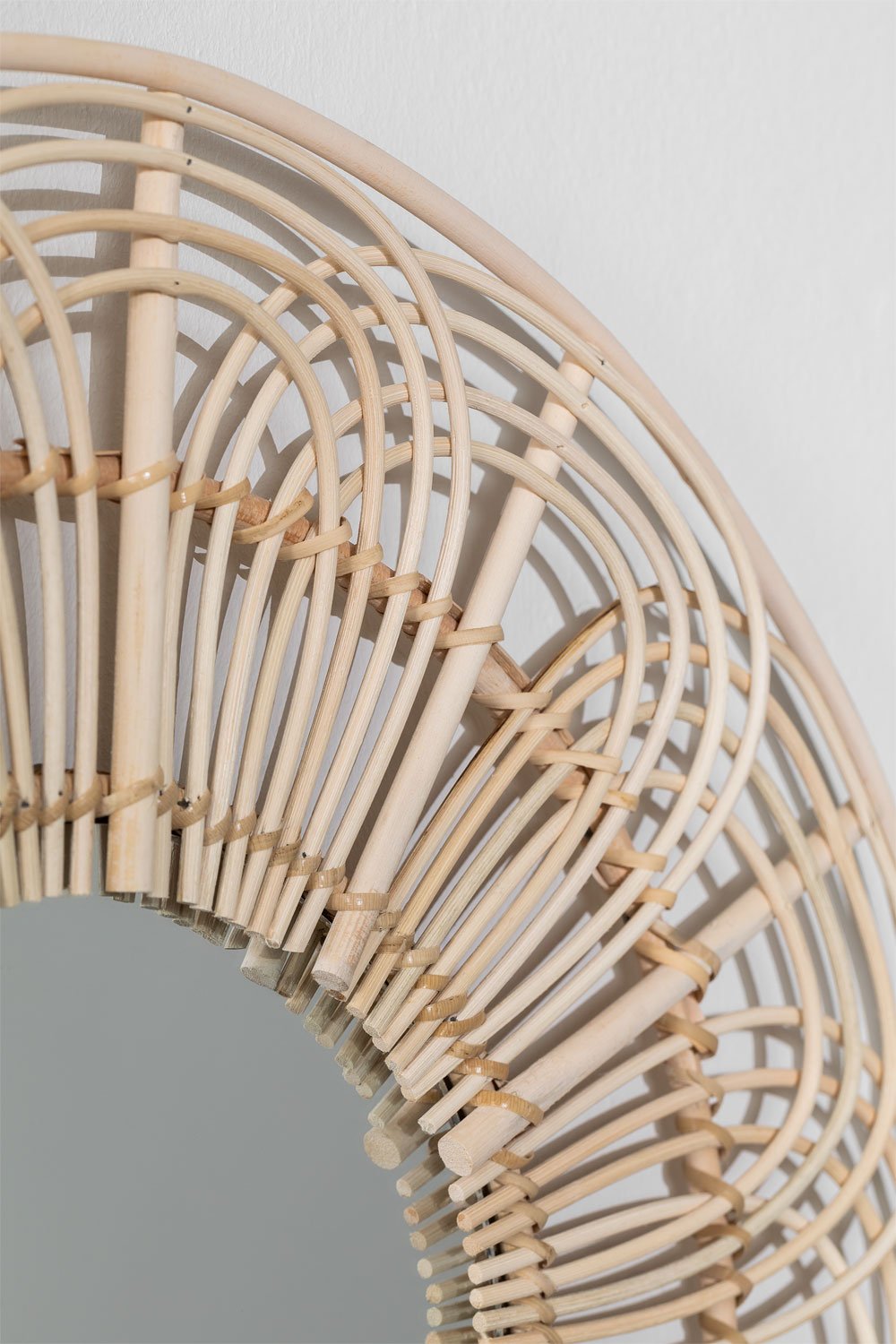 Specchio da parete rotondo in rattan (Ø60 cm) Corent