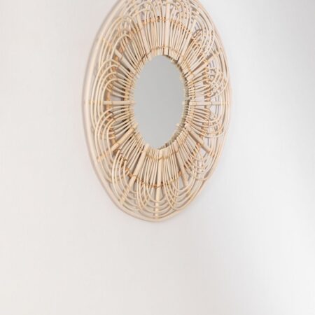 Specchio da parete rotondo in rattan (Ø60 cm) Corent