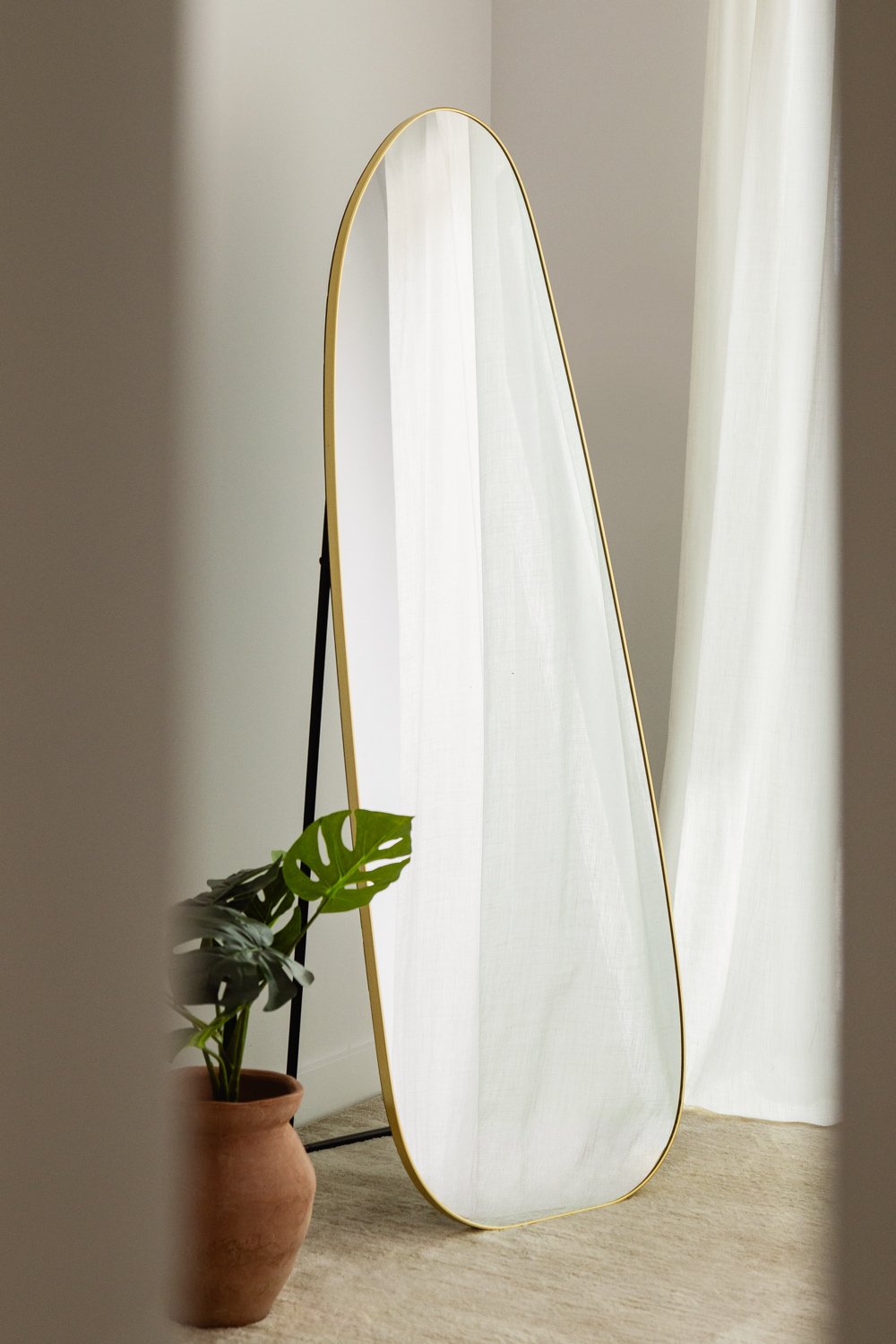 Specchio da terra in alluminio (55x165 cm) Naruvan