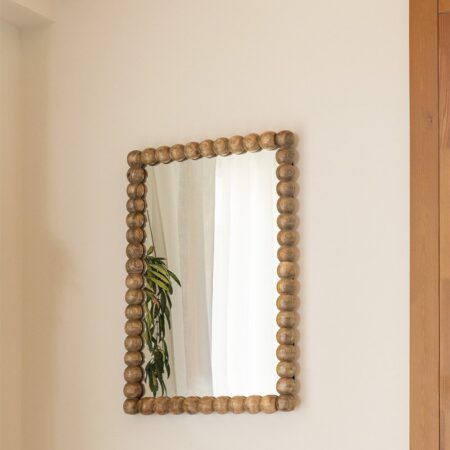 Espejo de pared rectangular en madera de mango (47x68 cm) Fearne