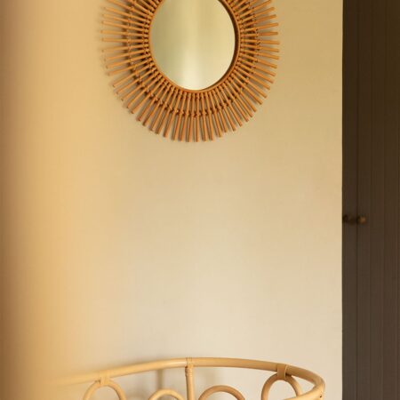 Specchio da parete rotondo in rattan (Ø60 cm) Beku