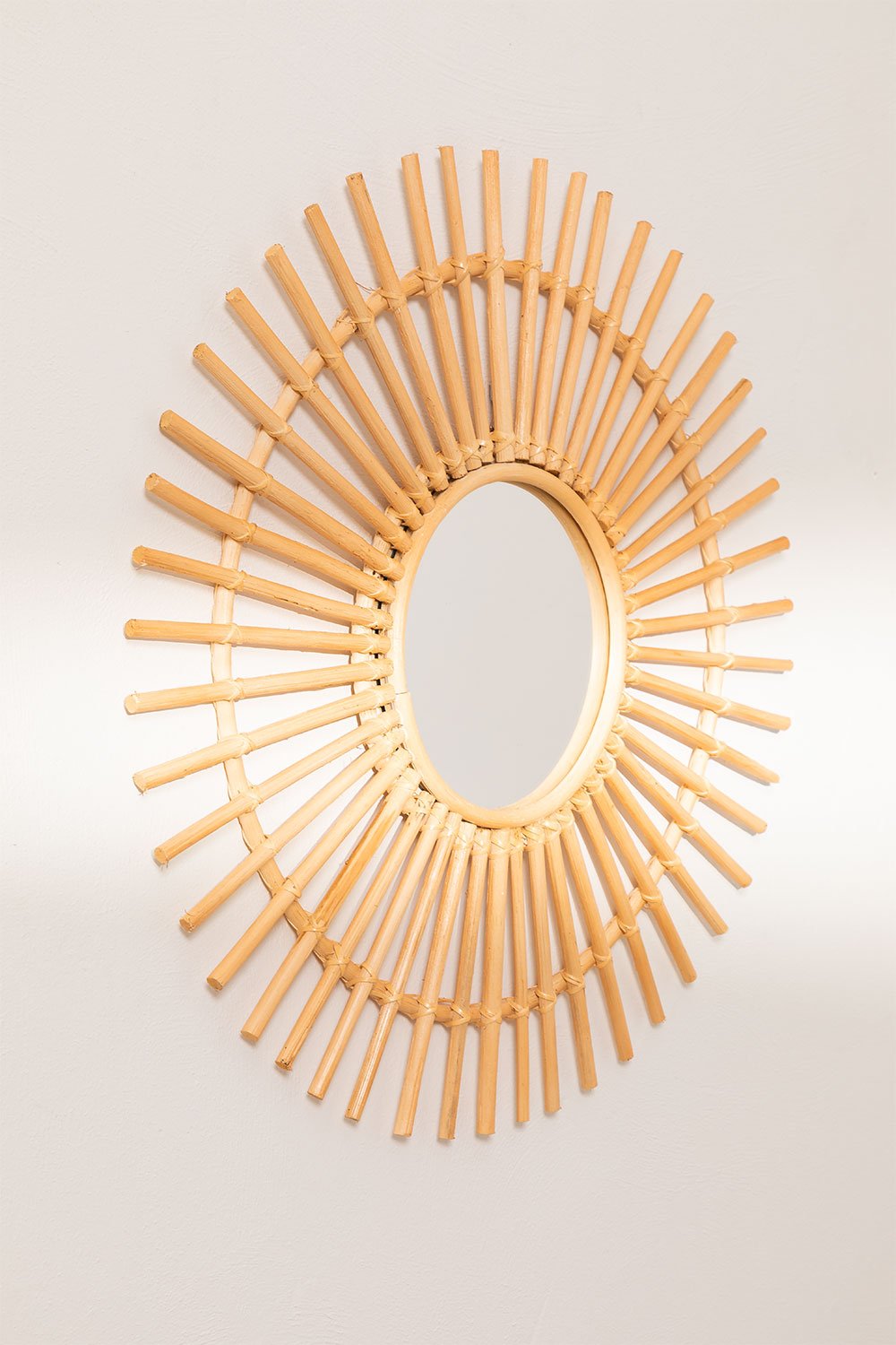 Specchio da parete rotondo in rattan (Ø60 cm) Beku