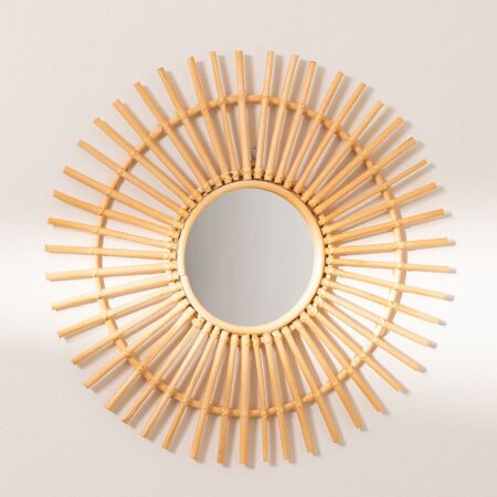 Specchio da parete rotondo in rattan (Ø60 cm) Beku