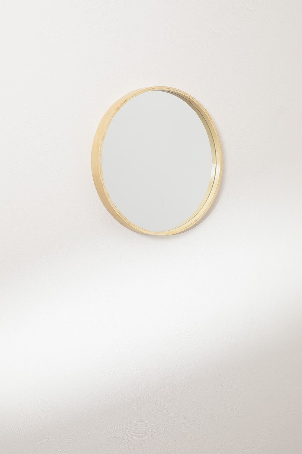 Specchio da parete rotondo in legno Yiro