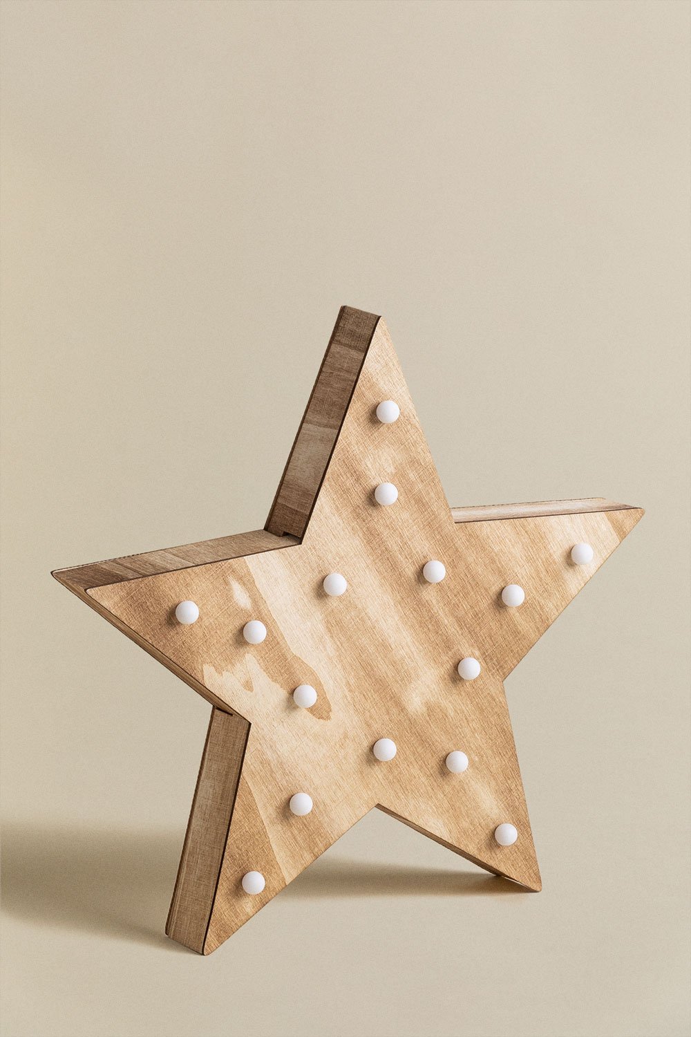 Stella in legno con luci LED Lliva