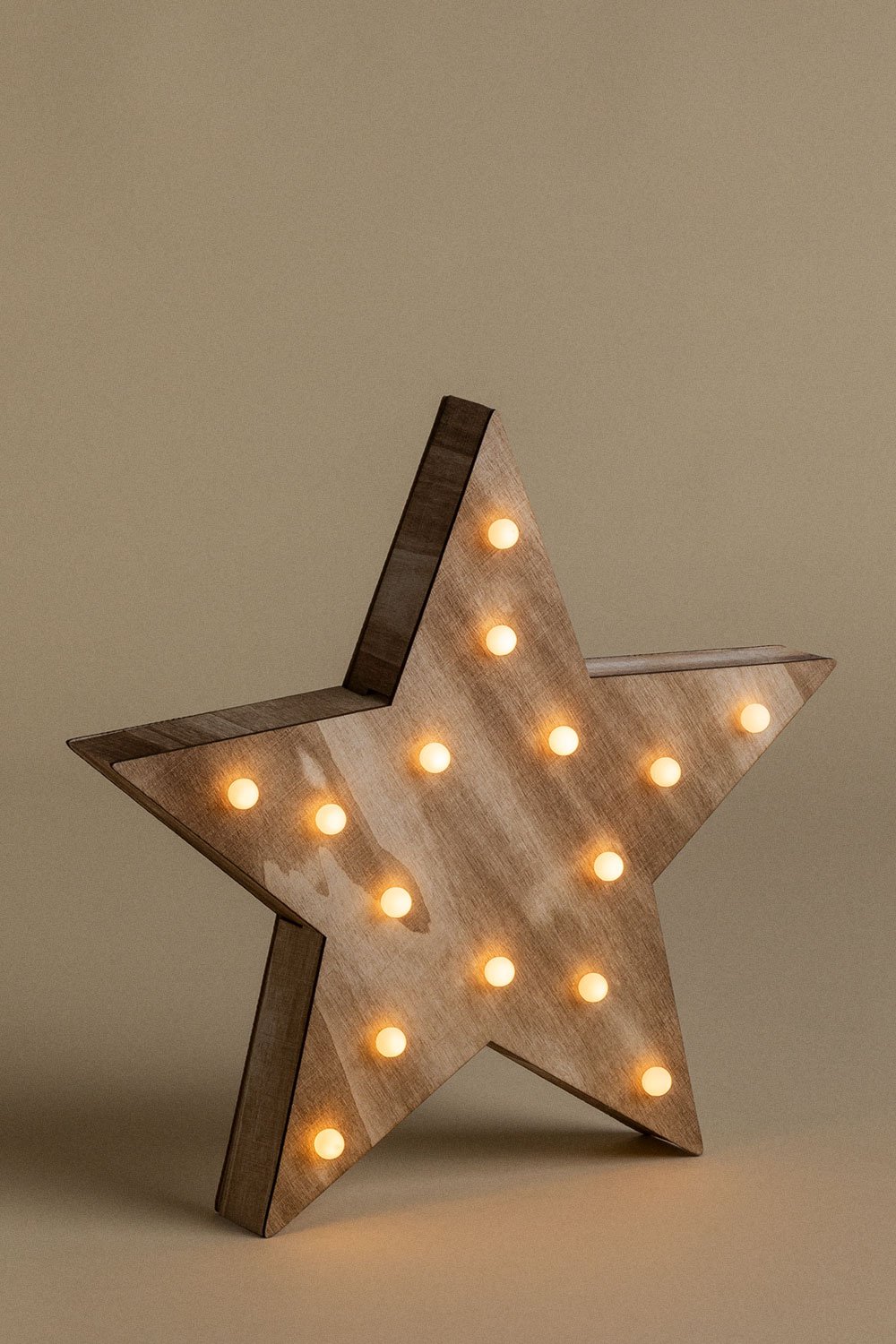 Stella in legno con luci LED Lliva