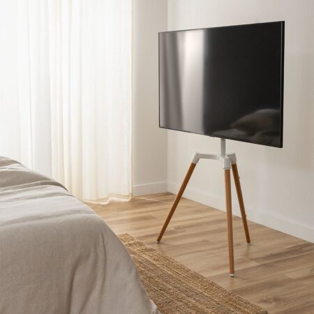Supporto treppiede per TV Rouben in acciaio e legno