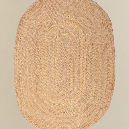 Tappeto ovale in juta naturale (141x99,5 cm) Tempo