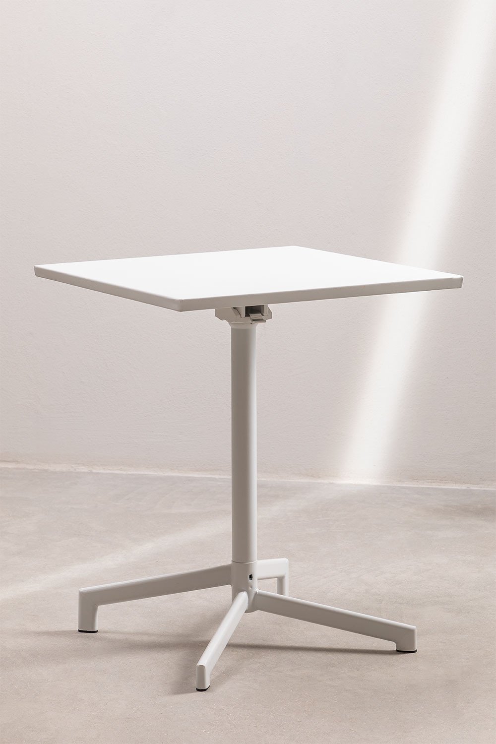 Tavolo da bar quadrato 60x60 cm pieghevole e convertibile in 2 altezze in acciaio Dely