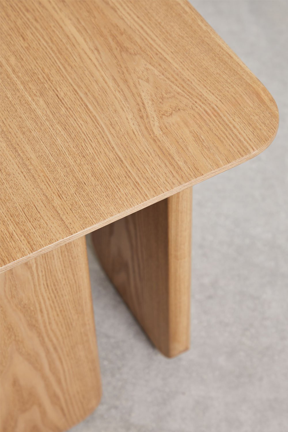 Tavolino quadrato 50x50 cm in MDF e impiallacciatura di frassino Ginger