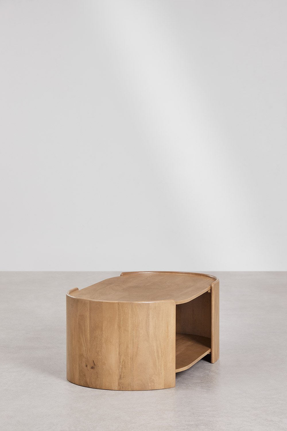 Tavolino da caffè ovale 110x60 cm in legno di mango Sidney