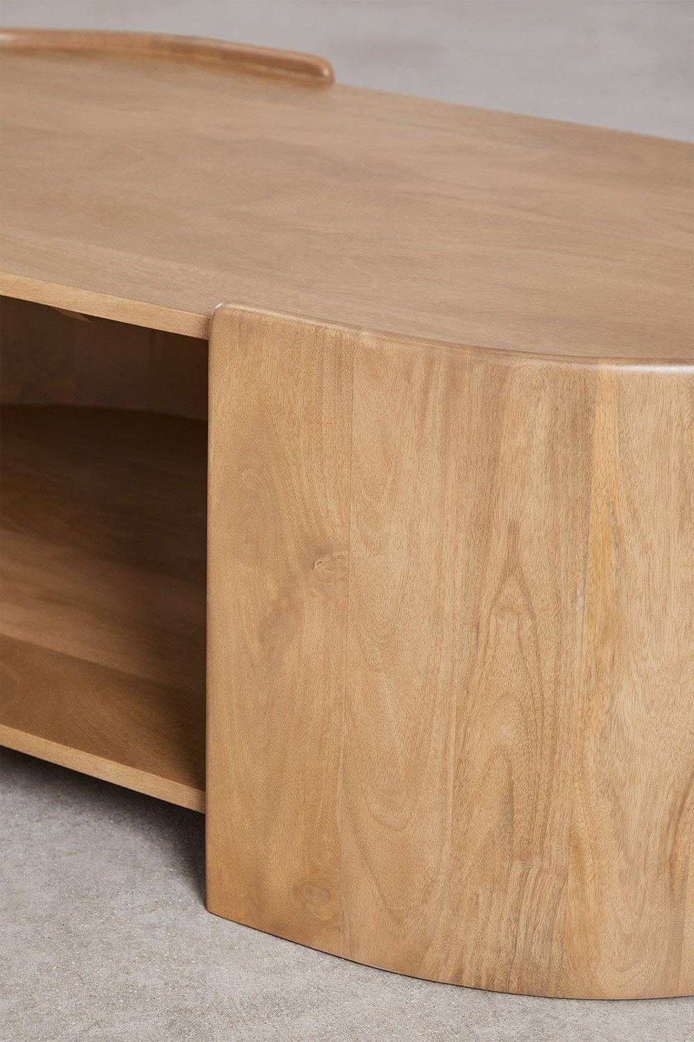 Tavolino da caffè ovale 110x60 cm in legno di mango Sidney